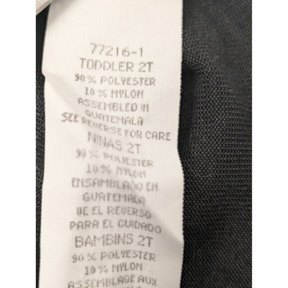 Vintage Little Precious Toddler Black Crushed Velvet Dress sz 2T Lace Plaid Gold - Picture 13 of 13